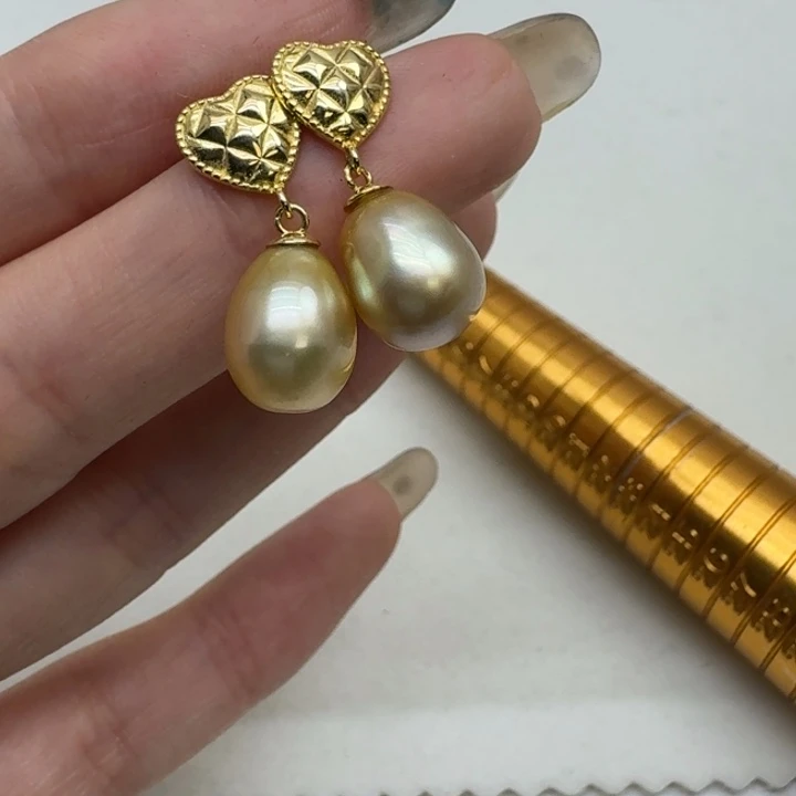 银S925镶嵌耳饰海水珍珠