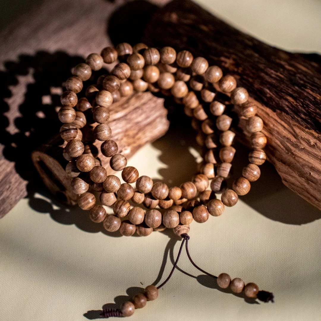 沉香【江苏工美专属】天然野文莱老料密纹多圈沉香手串-353*0819