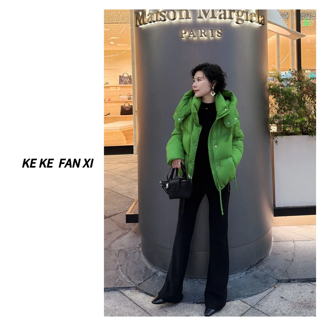 58338连帽鹅绒服时尚休闲宽松百搭加厚保暖秋冬