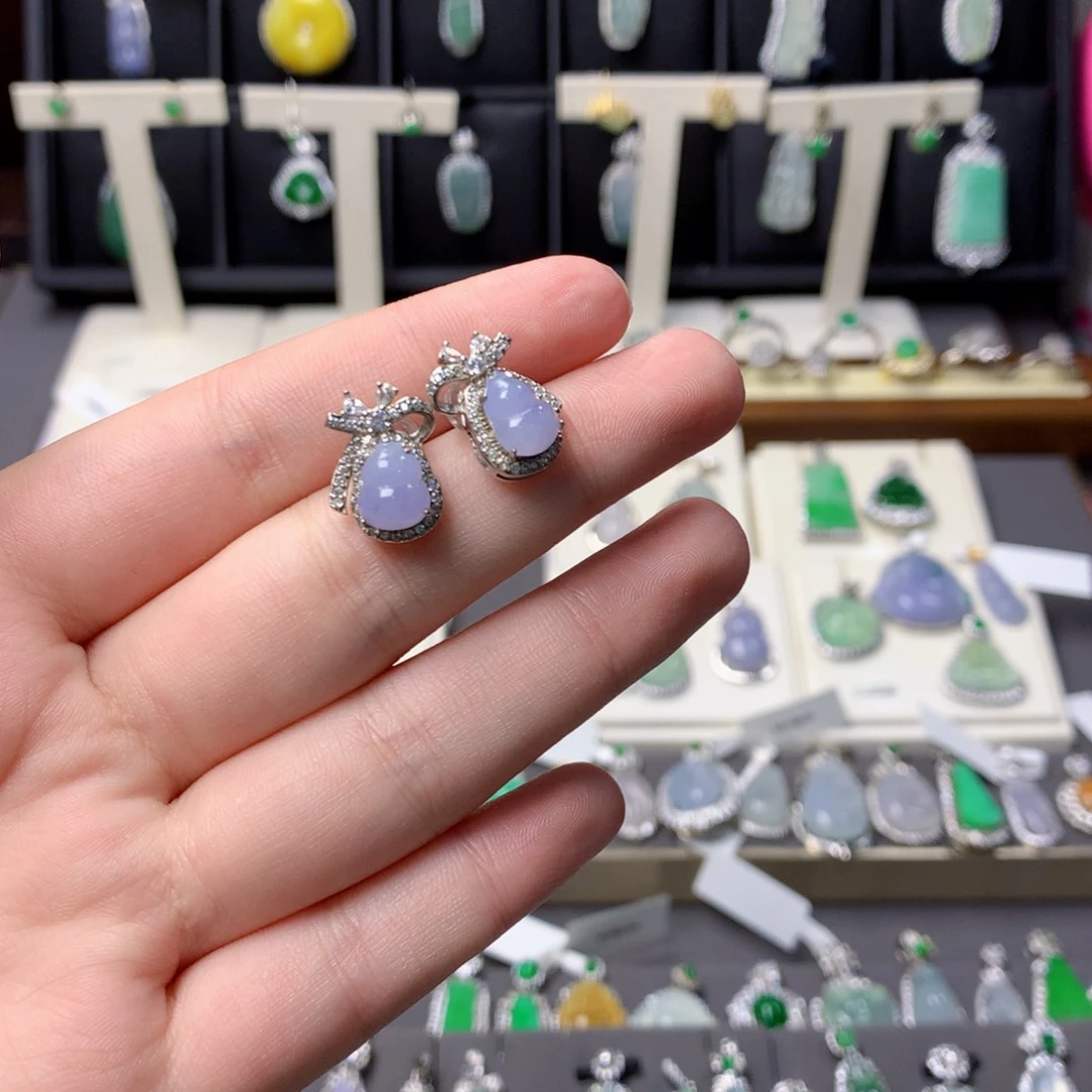 用***4翡翠银S925镶嵌挂件