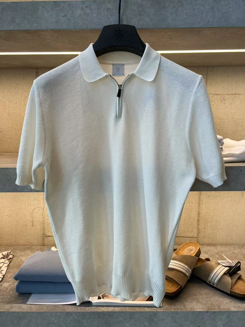 代eleventy 经典老钱风高端线纯棉polo T恤
