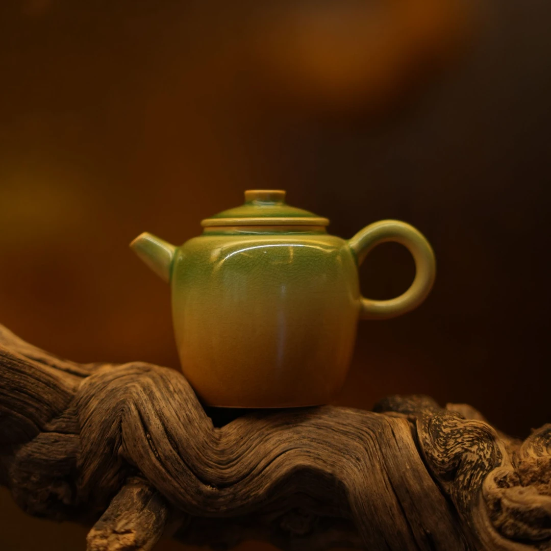 斋居 碧落流金苏打釉停云小品壶-茶壶-120ml（W0629）