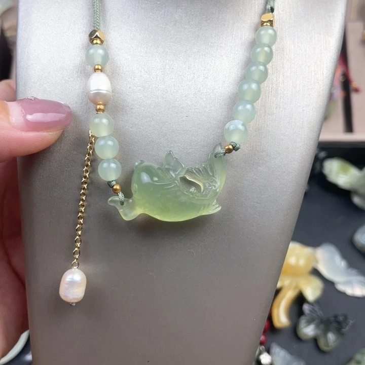 ༺***࿐蛇纹石玉合金颈饰