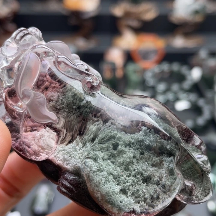 水晶颈饰未镶嵌红绿貔貅定制