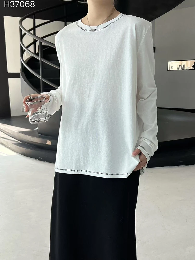 【一贰拾捌】37068春装新款简洁风百搭打底衫