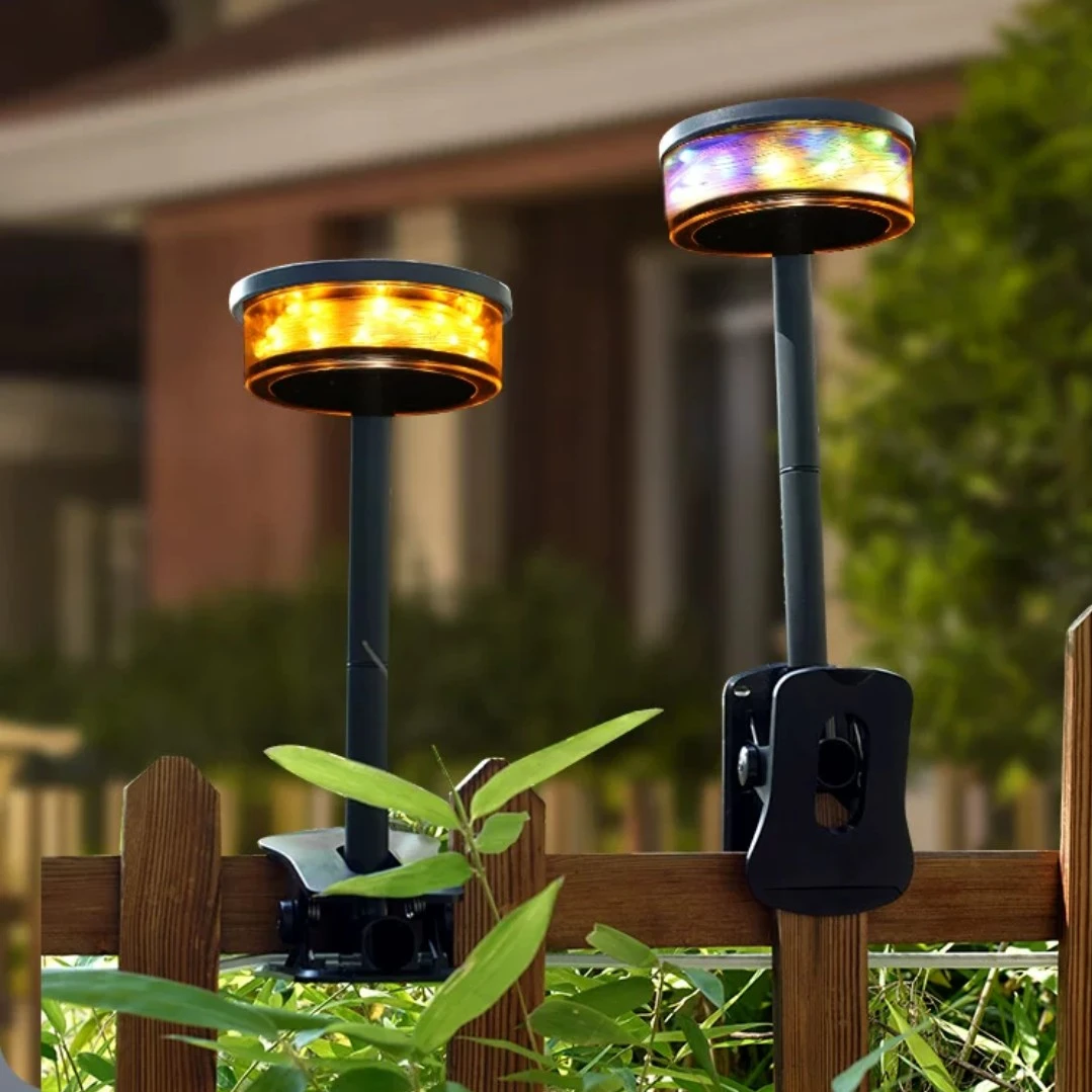 新款户外太阳能庭院草坪灯防水墙壁挂灯光线智能感应串灯七彩灯串