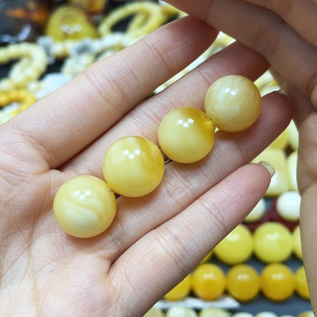 大***G未镶嵌蜜蜡裸石圆珠15➕mm福利（花粉抛）