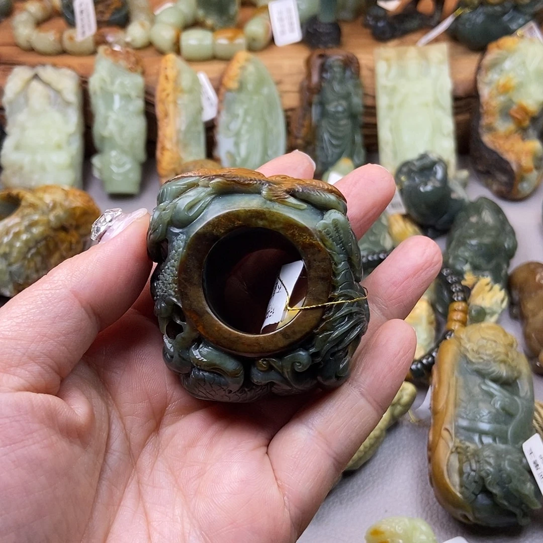 岫岩河磨玉（透闪石质玉）扳指未镶嵌石*