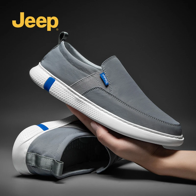 jeep吉普男鞋2025新款夏季百搭一脚蹬休闲鞋子男士软底老北京布鞋