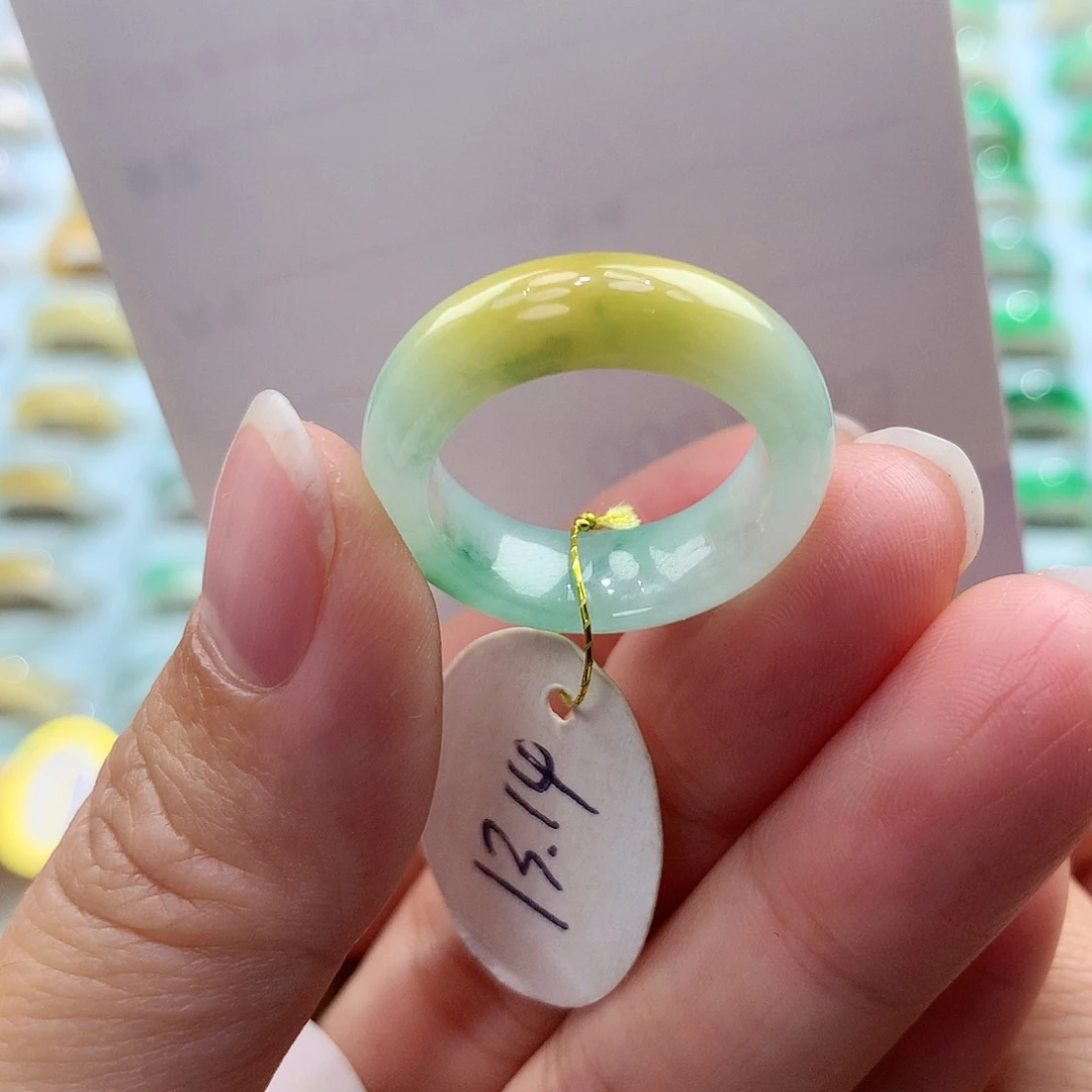 翡翠戒指未镶嵌千*中1314圈