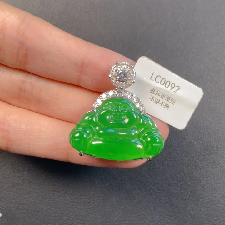 翡翠银S925镶嵌吊坠(不含链)