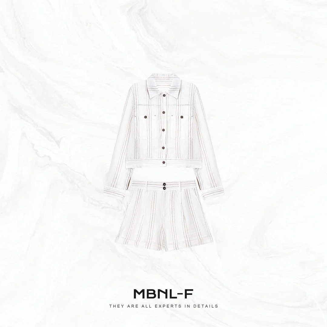 MBNL-F "满分亚麻" 100%色织进口亚麻老钱套装 秦磊XM-XTZ6292