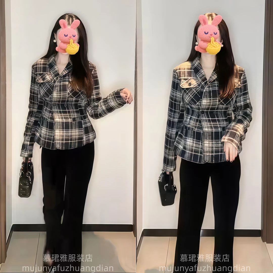 网红潮流英伦风时尚洋气格子外套秋季新款优雅精致显瘦超好看上衣