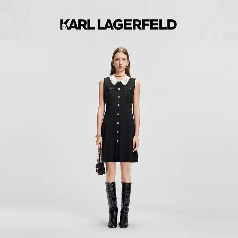 【官方】KARL LAGERFELD卡尔拉格斐2025夏季连衣裙老佛爷M22E1328