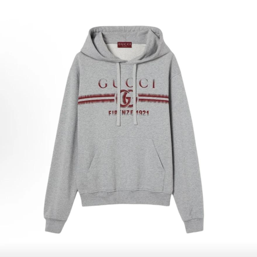 未使用 GUCCI/古驰 （承禾）Gucci 灰色Logo字母印花连帽卫衣