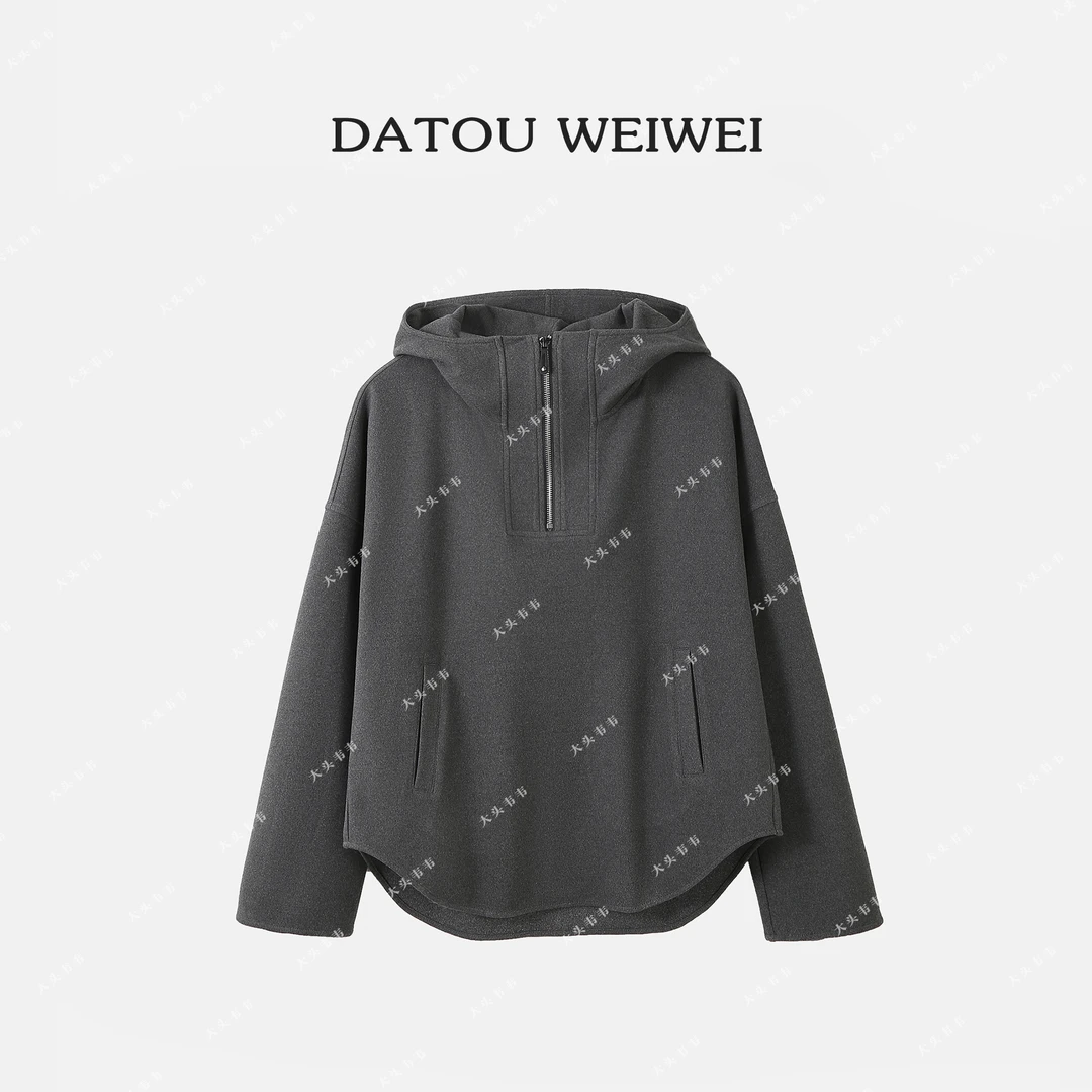 【DTWW大头韦韦】冬季加厚双面色高定时尚连帽卫衣221501