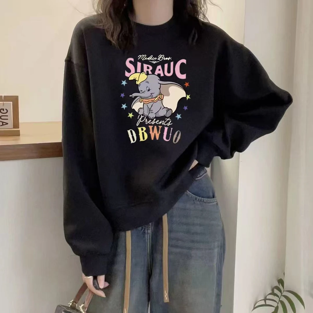 【小飞象】卡通印花长袖圆领卫衣2025秋季男女同款宽松显瘦百搭上衣