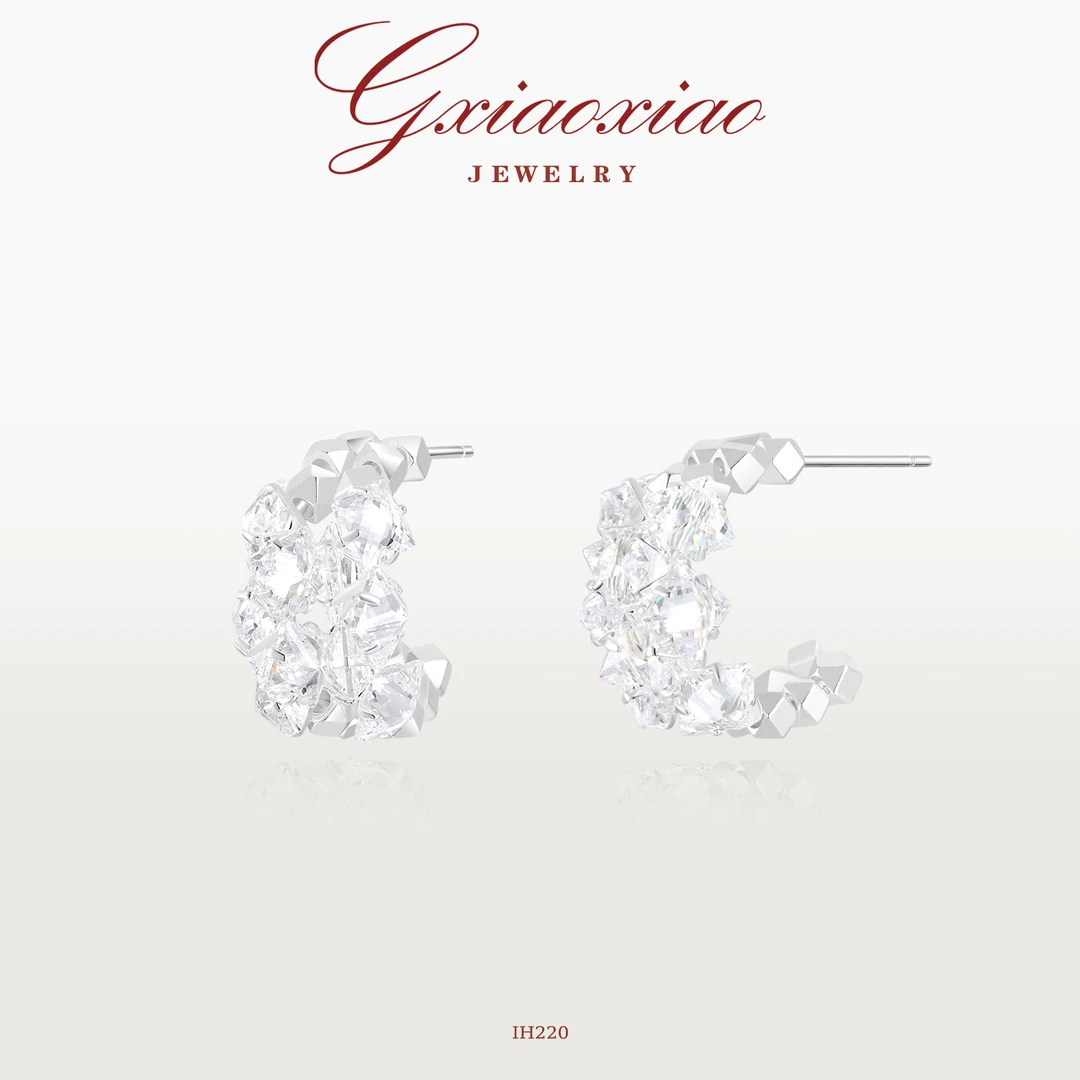 G XIAOXIAO 【闪耀方块】时尚气质高级百搭耳环 IH220