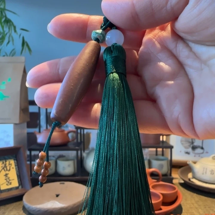 紫砂茶叶罐天珠挂件