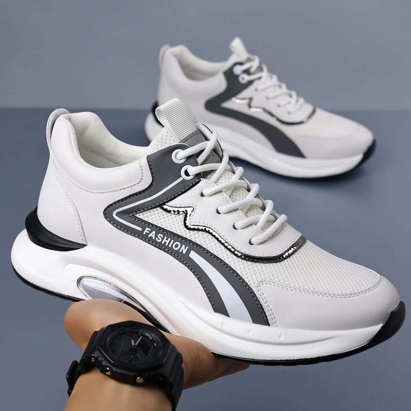 高端品质2025秋季潮流爆款网面男鞋休闲透气百搭小白鞋运动板鞋