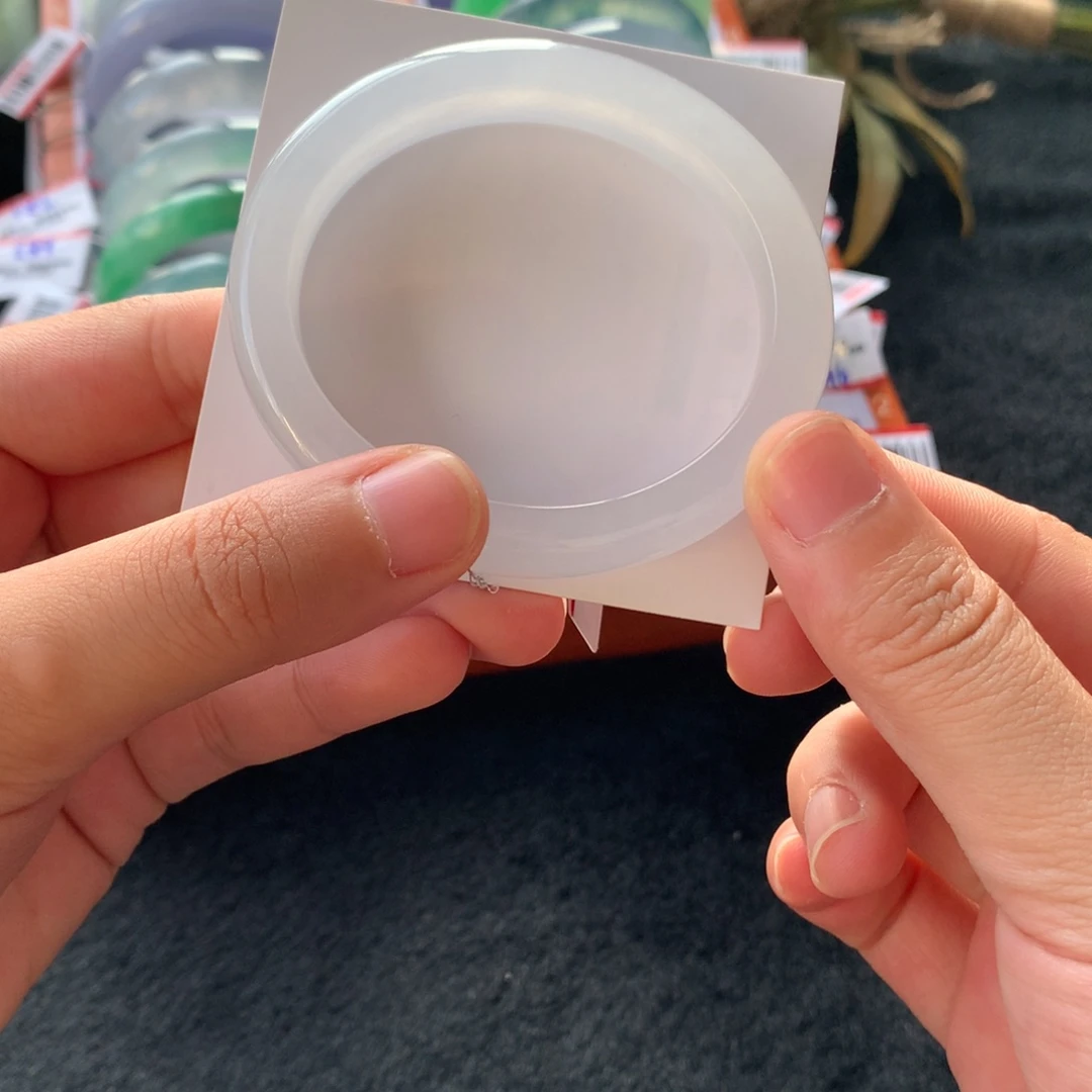 翡翠手镯未镶嵌55贵妃白冰