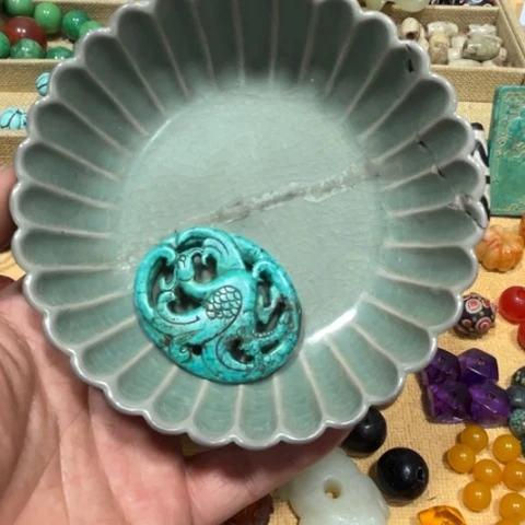 摆件霸*瓷器老物件摆件手工