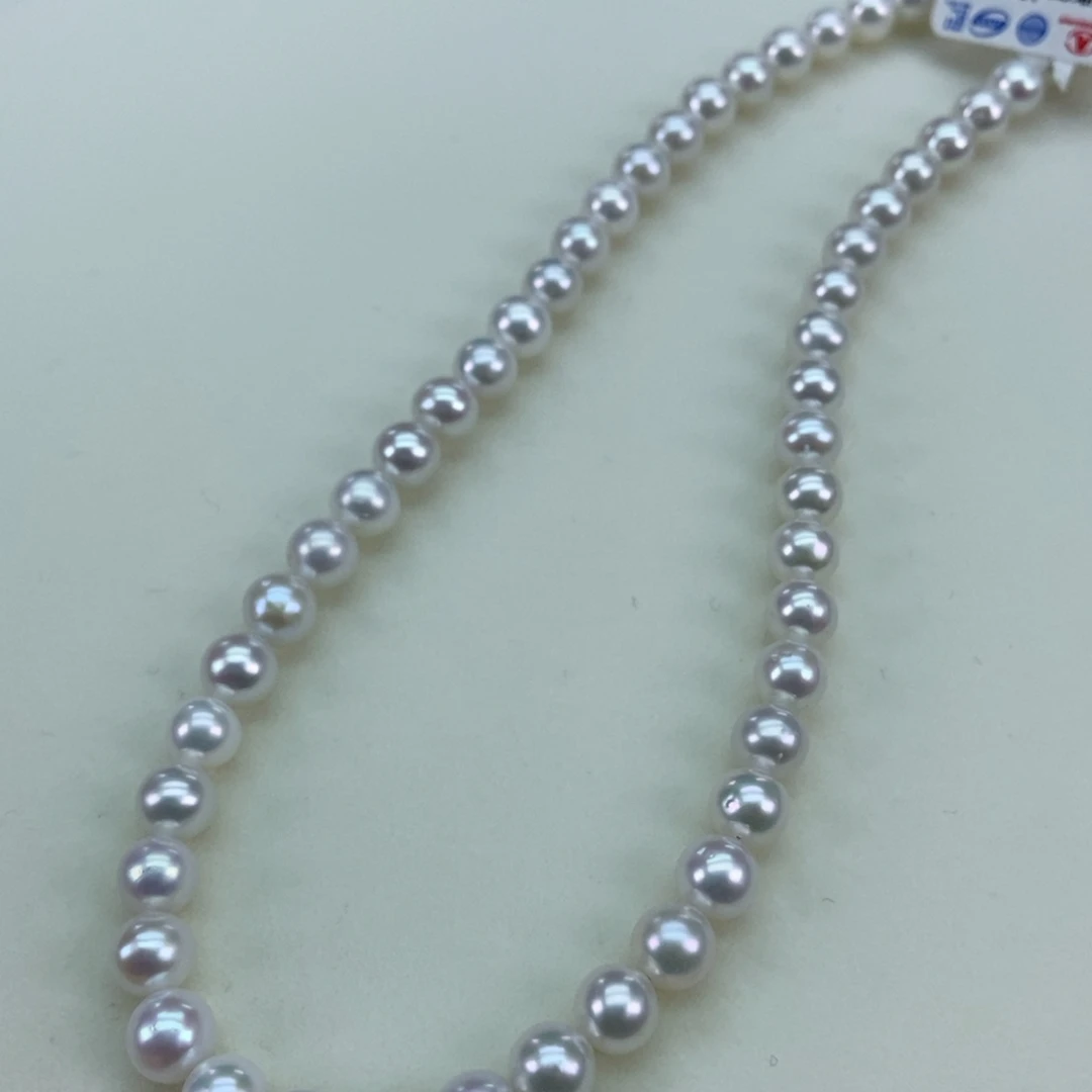 淡水珍珠5.5.6.5正圆极强光赛澳白超白亮银S925镶嵌