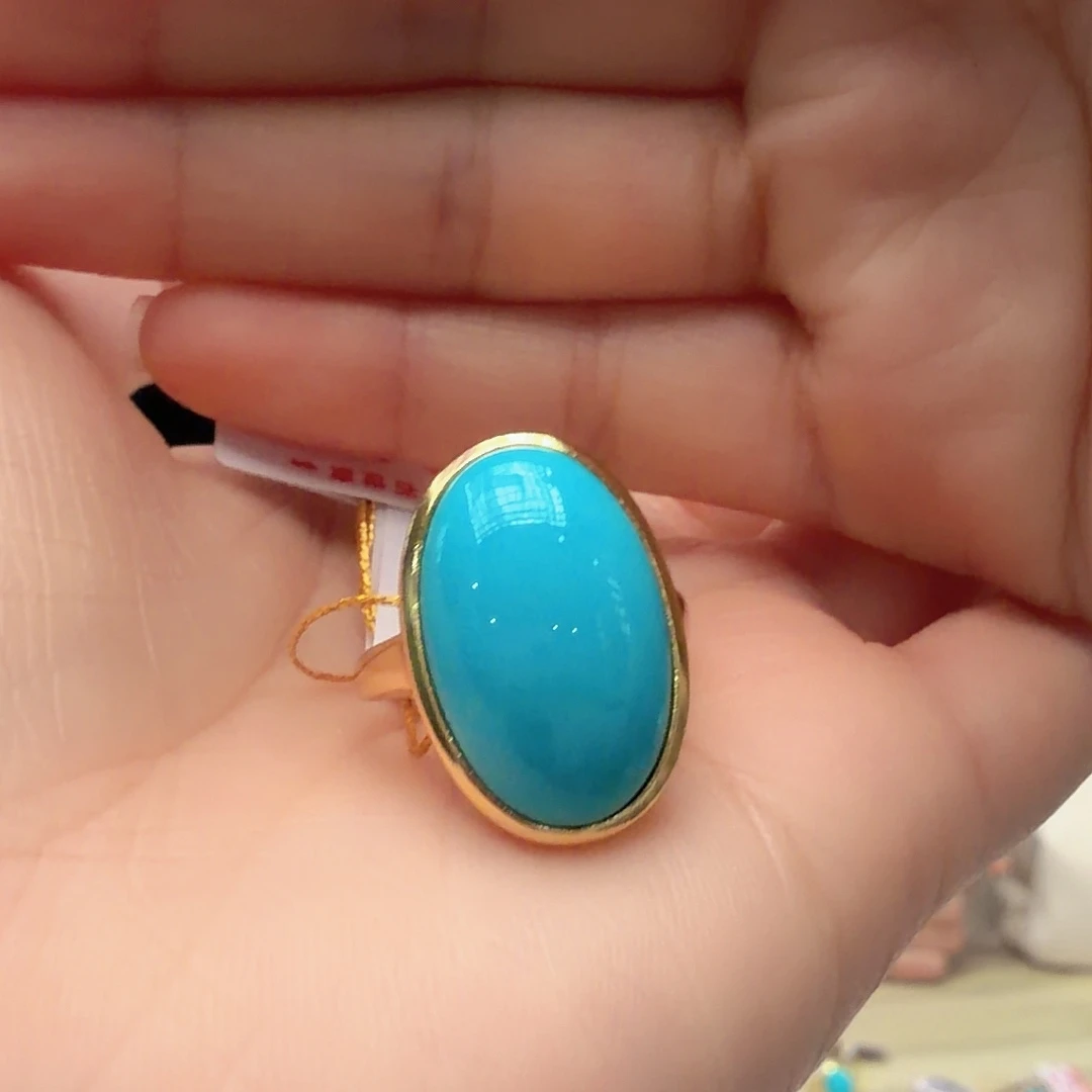 绿松石银S925镶嵌戒指