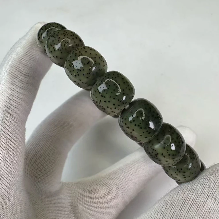 【高级星点货】同枝果满绿冰透星月菩提10X11桶珠手串