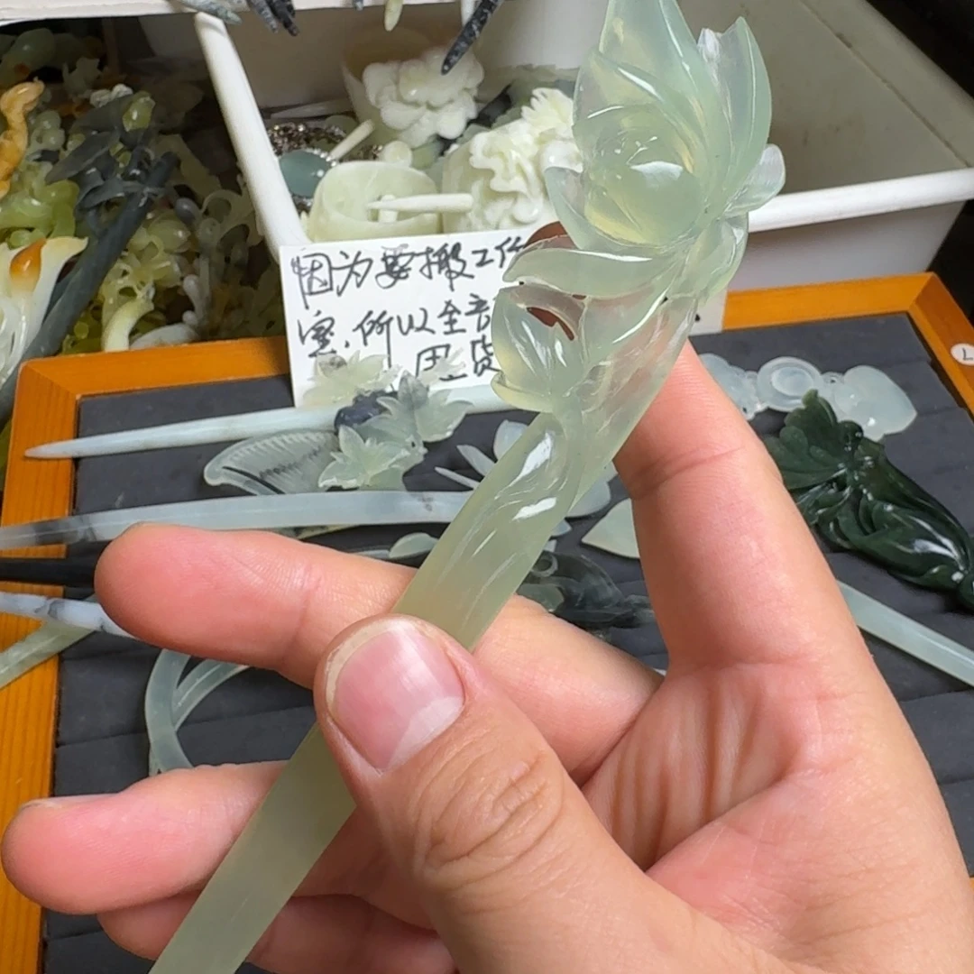 未镶嵌蛇纹石玉发饰
