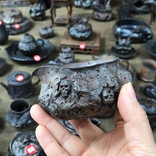 公道全手捏柴烧茶器