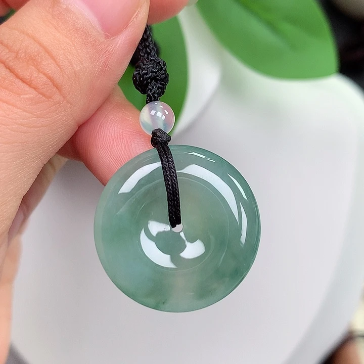 翡翠未镶嵌颈饰平安扣 24.1x5.4mm