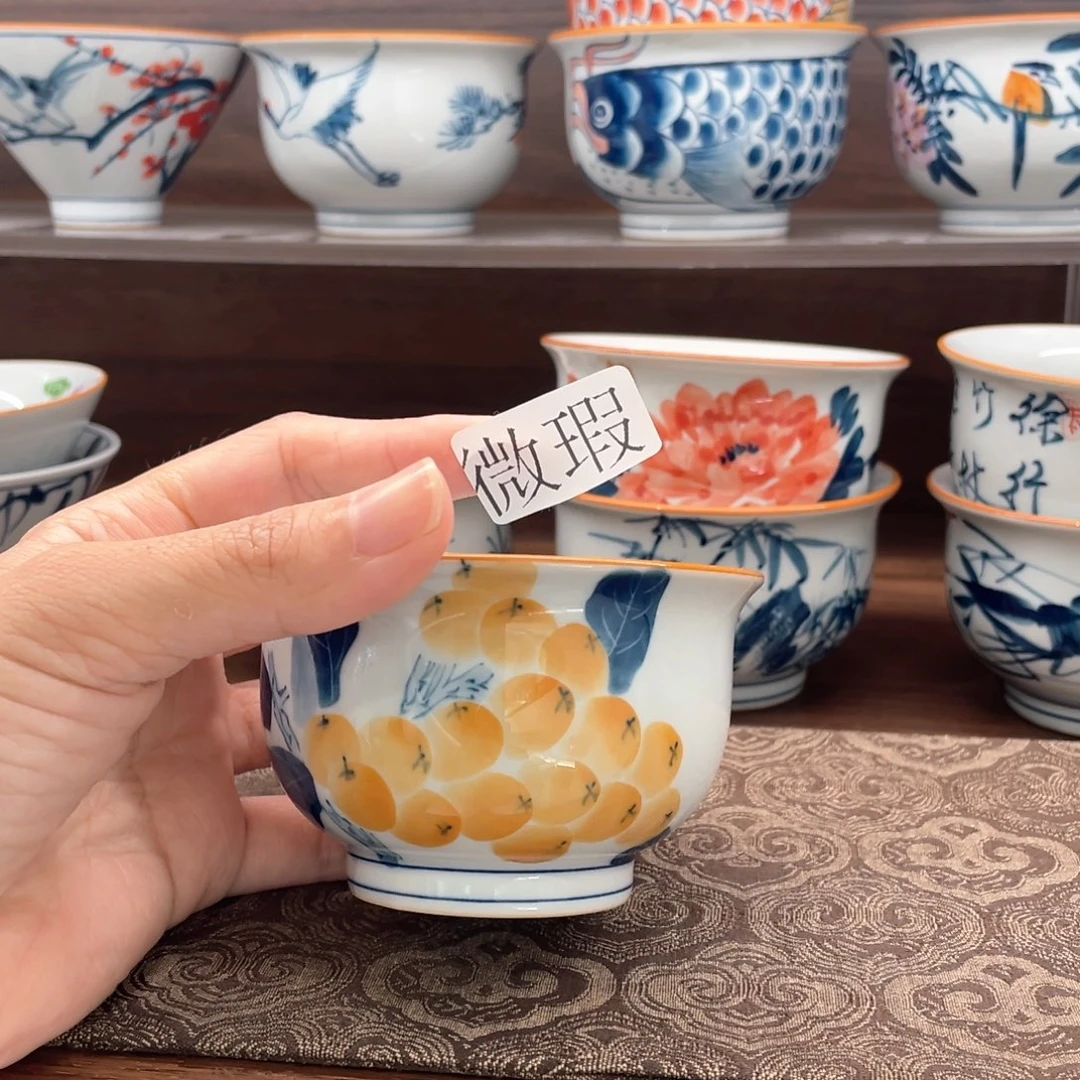 釉下手绘茶具微瑕