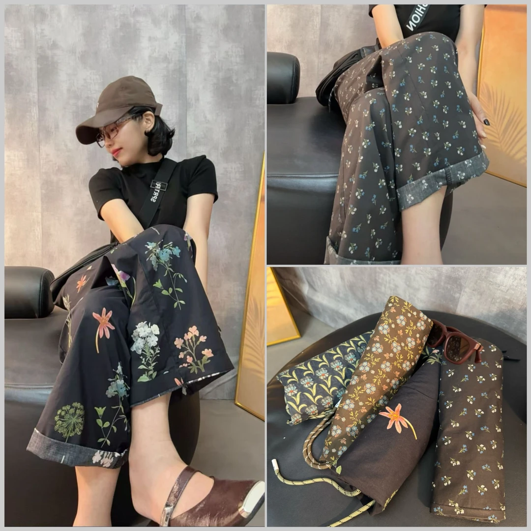 【哈莉】2025夏季全棉 治愈碎花系列 韩国原创直筒裤