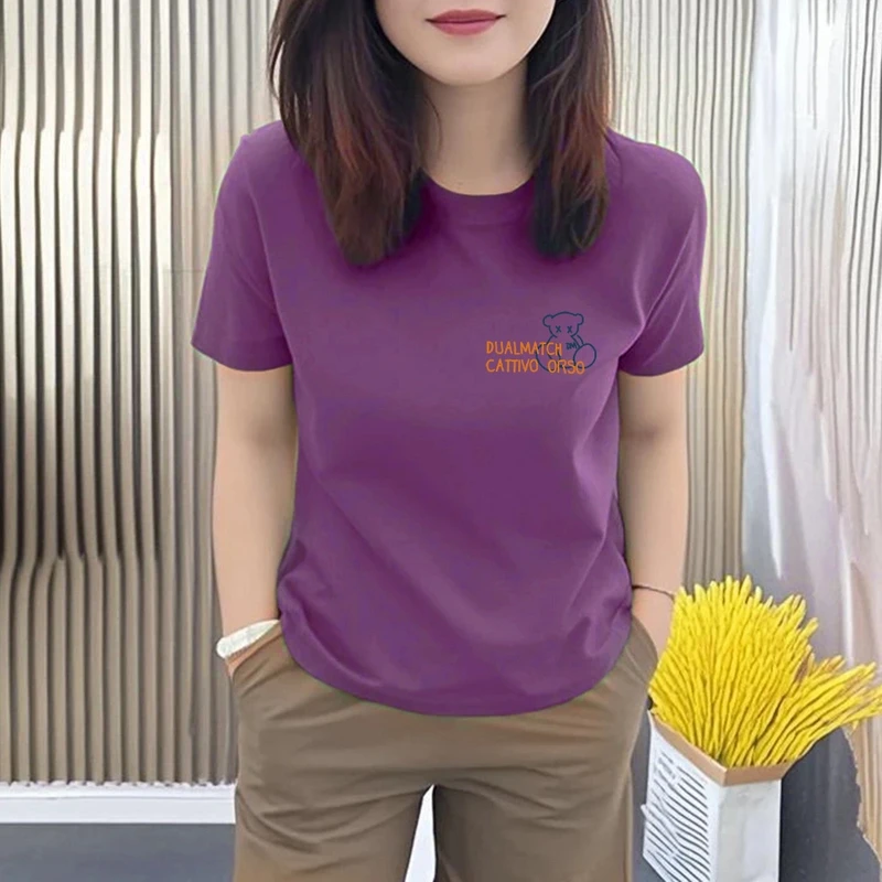 【纯棉】夏季新款韩版百搭洋气显瘦时尚圆韩版休闲荷叶边打底衣