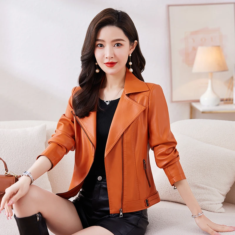 708海宁真皮皮衣女短款皮夹克显瘦机车服皮衣外套女