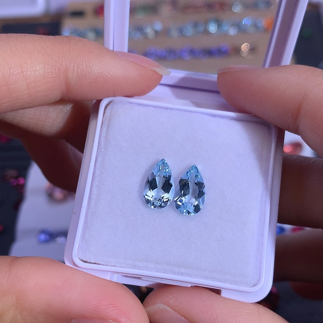 海蓝宝石笔搁未镶嵌2.4ct