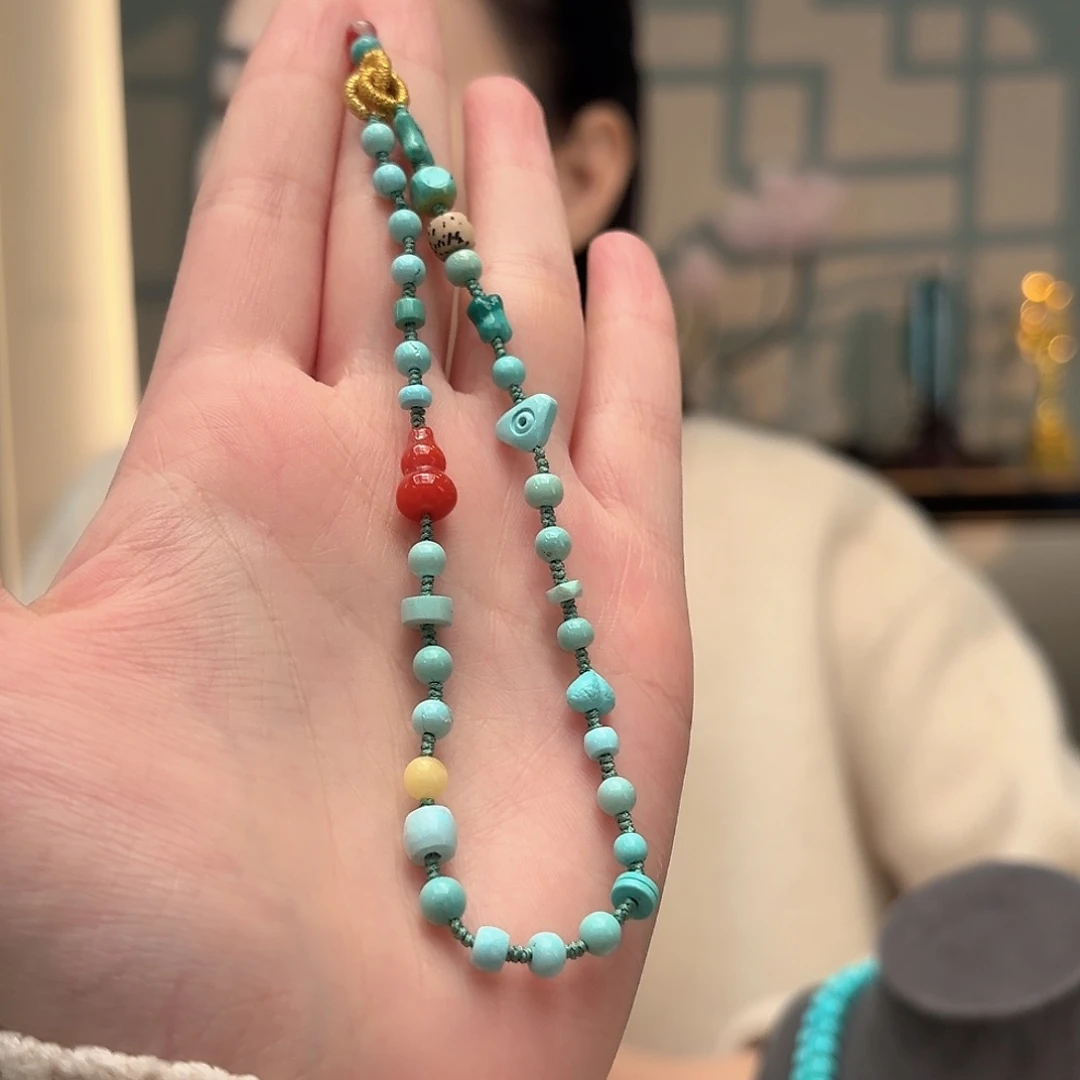 迪***合绿松石未镶嵌颈饰