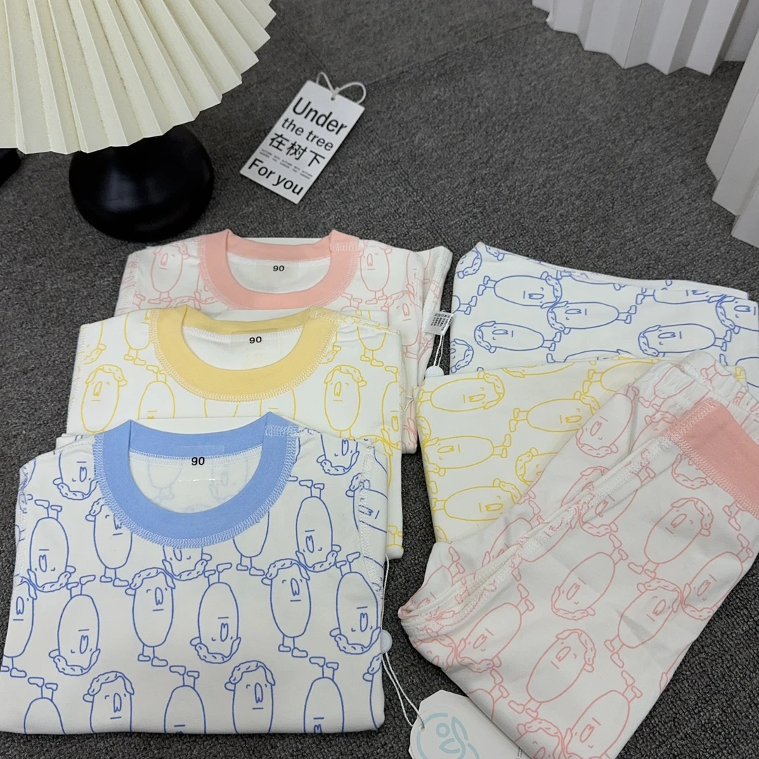 乖泡泡 儿童殊荣无骨半高领家居秋衣套（90-120）