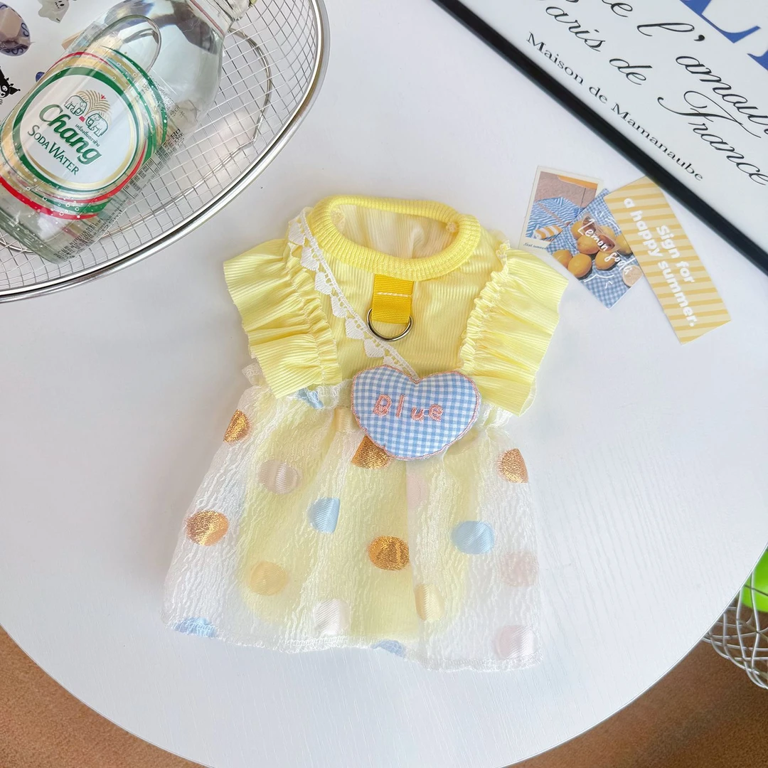 宠物服饰夏季薄款泡泡裙透气猫咪狗狗衣服防晒冰丝比熊凉衣清爽yj