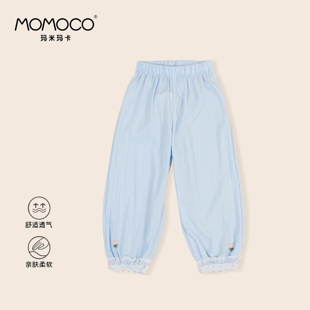 MOMOCO/玛米玛卡童装女童百搭蕾丝花边裤束脚休闲裤77680354006