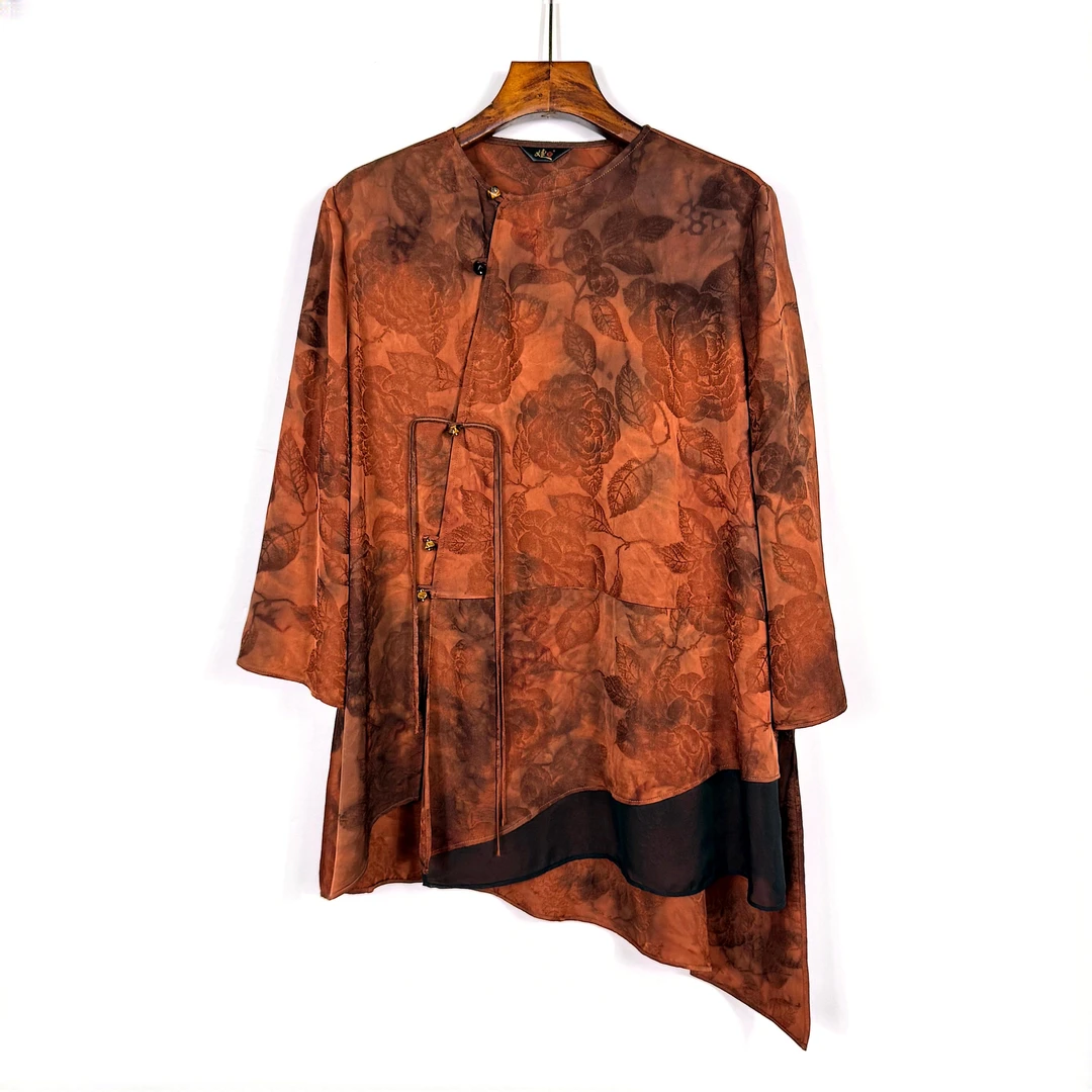 朱总原创檀绣天工新中式上衣女士2025国风中长款长袖衬衣XZS042T