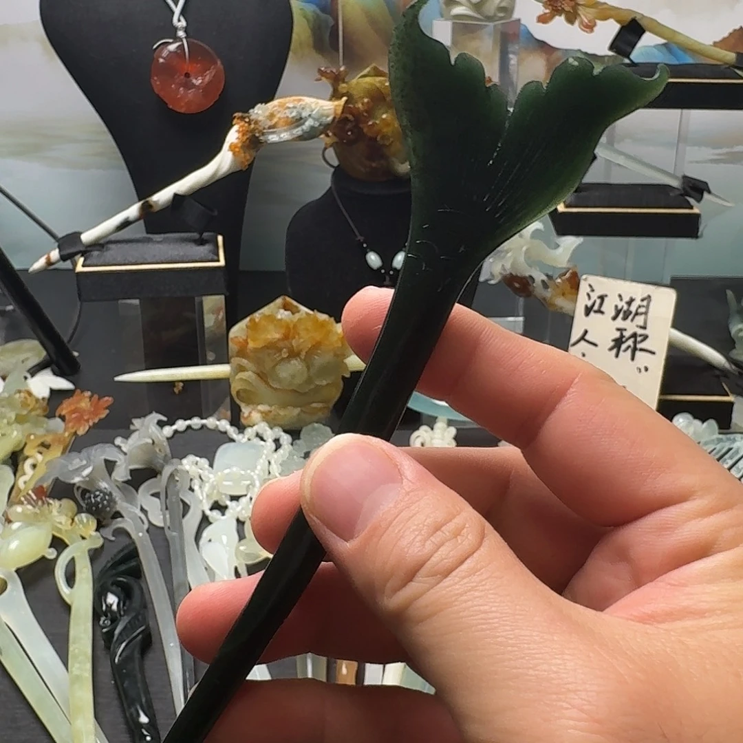 蛇纹石玉未镶嵌发饰
