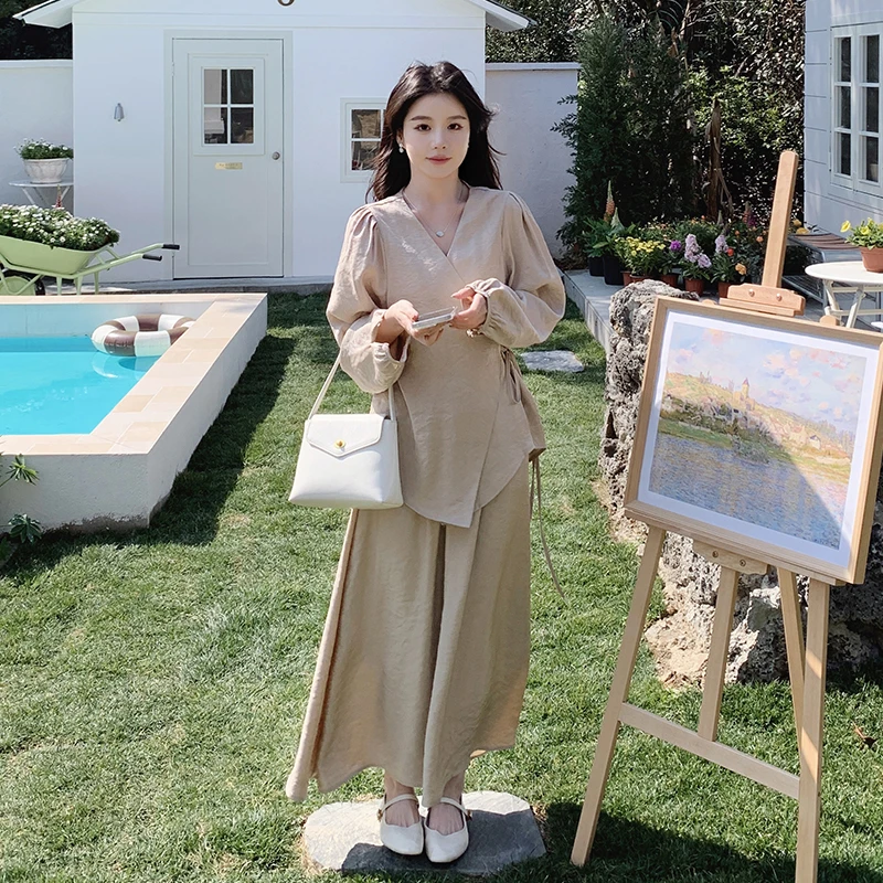 卡其色上衣半身裙套装女2025春季新款气质温柔风减龄高级感两件套