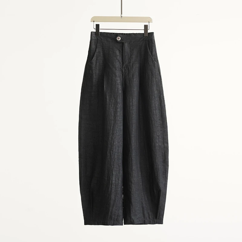 拽姐裤 三年老料香云纱100%桑蚕丝新中式女士阔腿休闲裤（231794）
