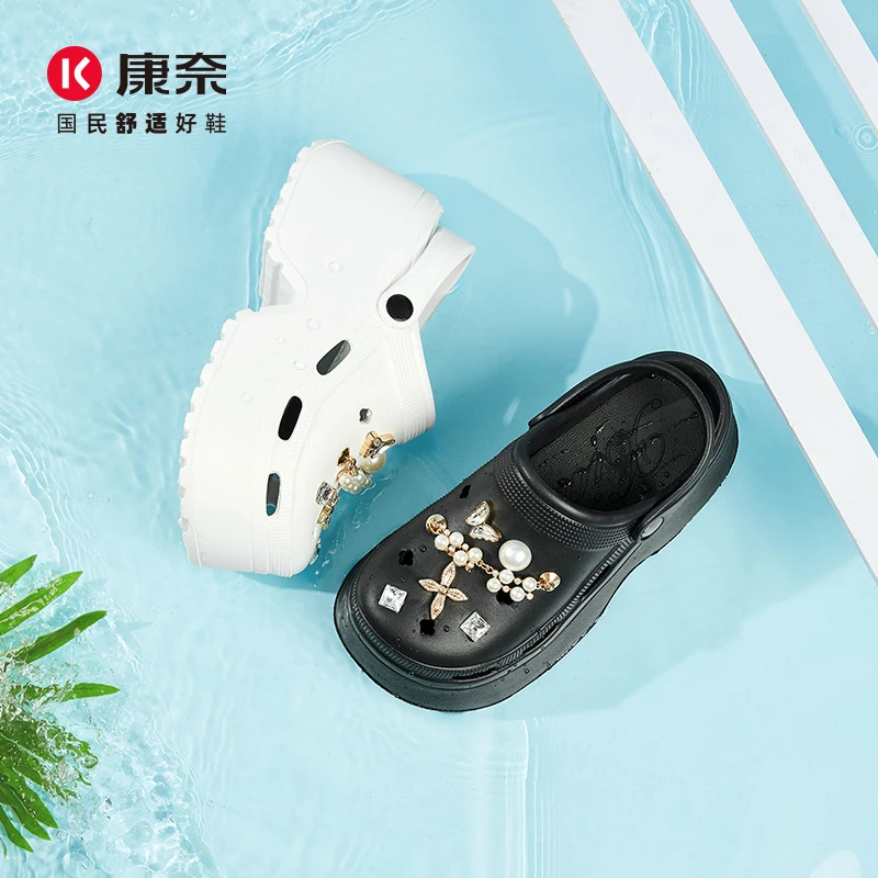 康奈女鞋夏女士凉鞋休闲百搭萌趣洞洞鞋舒适潮流女鞋15344004