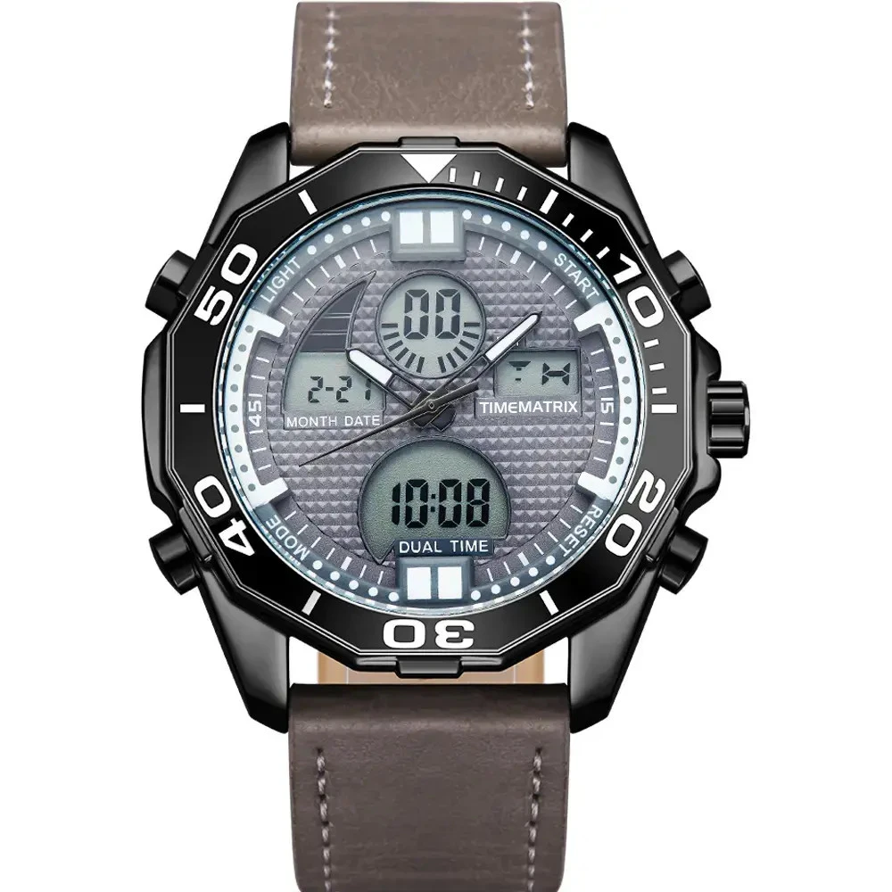 TIMEMATRIX潮流时尚男女同款多功能防水夜光石英腕表-TMX9730G
