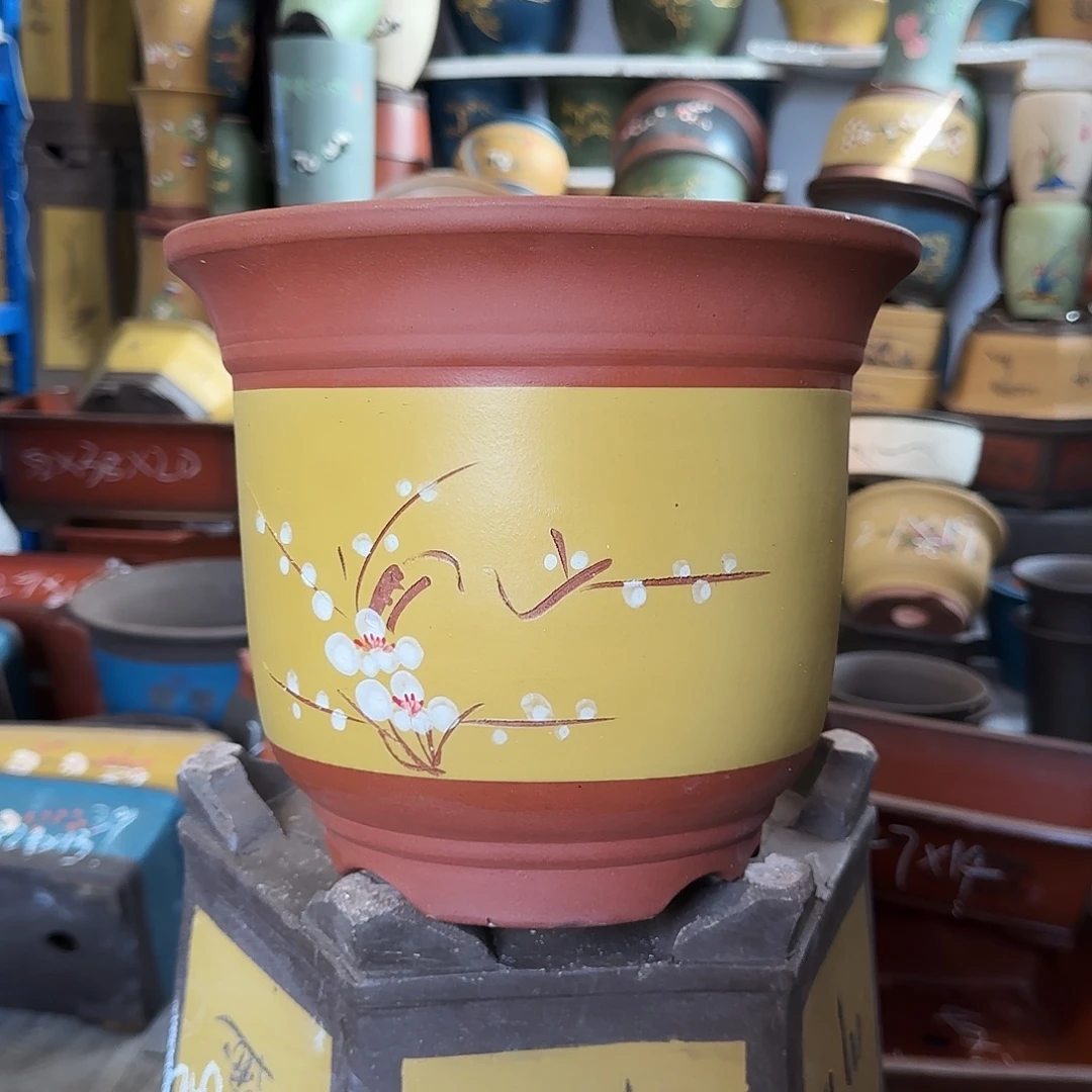 27蓝点彩金钟一对花盆花盆