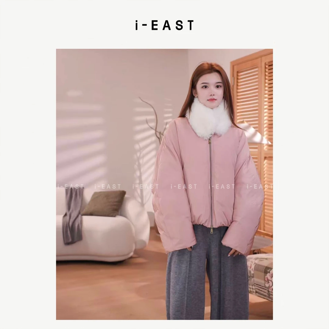 i-EAST 冰川琉璃~秋冬简约高级感休闲羽绒服外套-5D Y25349