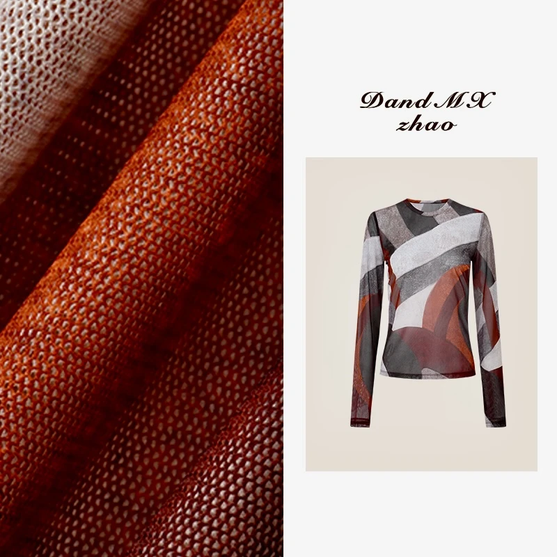 D&MX studio丨欧式古典艺术抽象几何风進口网纱上衣1666高个子